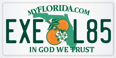 FL license plate EXEL85