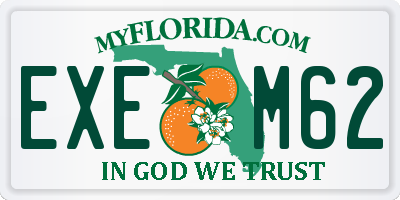 FL license plate EXEM62