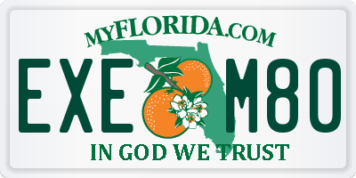 FL license plate EXEM80