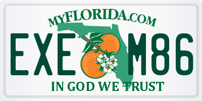 FL license plate EXEM86
