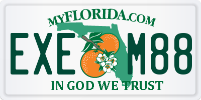 FL license plate EXEM88