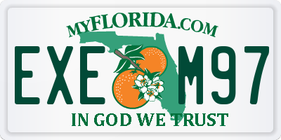 FL license plate EXEM97