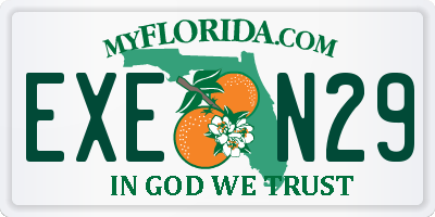 FL license plate EXEN29