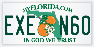 FL license plate EXEN60