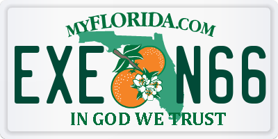 FL license plate EXEN66