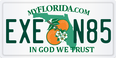FL license plate EXEN85
