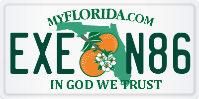 FL license plate EXEN86