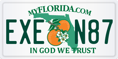 FL license plate EXEN87