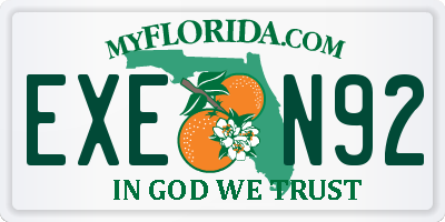 FL license plate EXEN92