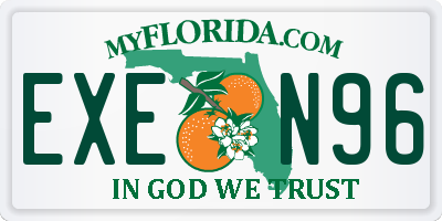 FL license plate EXEN96