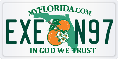 FL license plate EXEN97