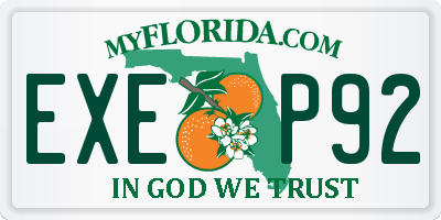 FL license plate EXEP92