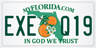 FL license plate EXEQ19