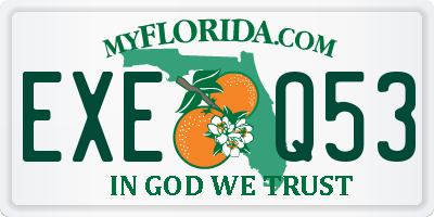 FL license plate EXEQ53