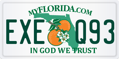 FL license plate EXEQ93