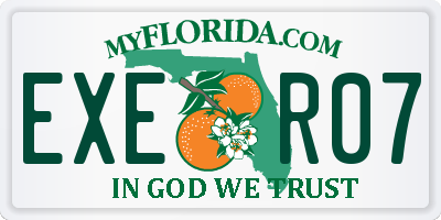 FL license plate EXER07