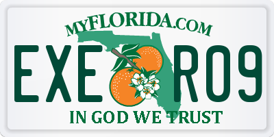 FL license plate EXER09