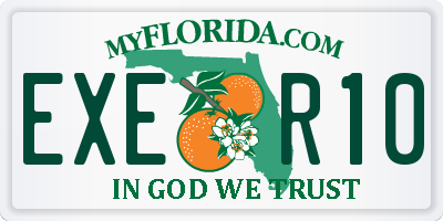 FL license plate EXER10