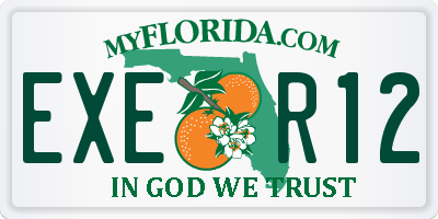 FL license plate EXER12