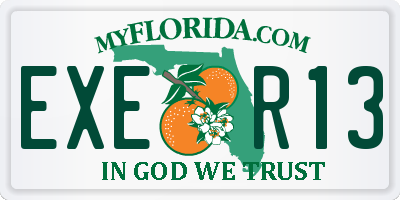 FL license plate EXER13
