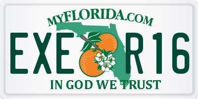 FL license plate EXER16