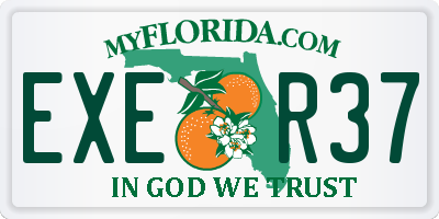 FL license plate EXER37