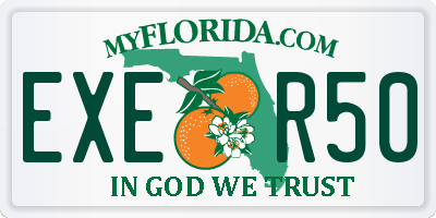 FL license plate EXER50