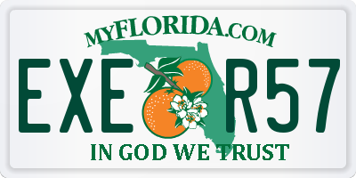 FL license plate EXER57