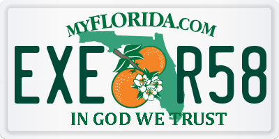 FL license plate EXER58