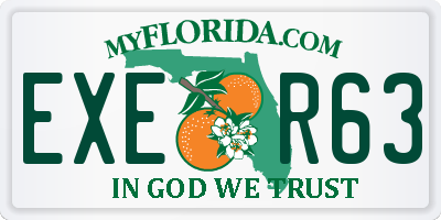 FL license plate EXER63