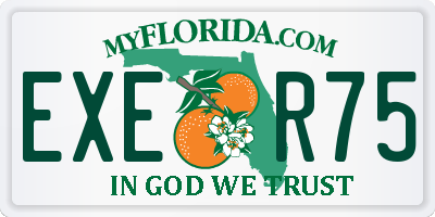 FL license plate EXER75