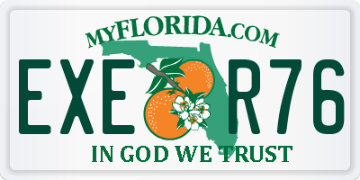 FL license plate EXER76