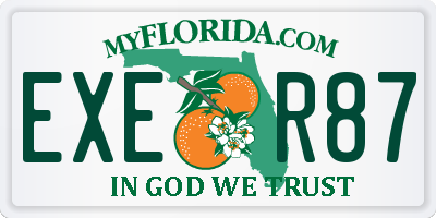 FL license plate EXER87