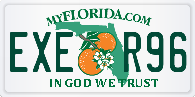 FL license plate EXER96