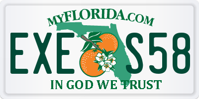 FL license plate EXES58