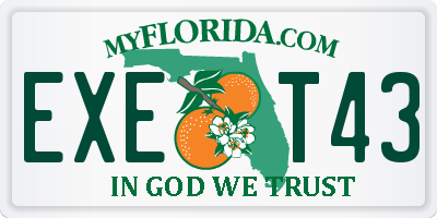 FL license plate EXET43