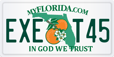 FL license plate EXET45