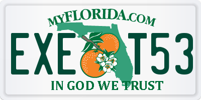 FL license plate EXET53