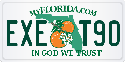 FL license plate EXET90