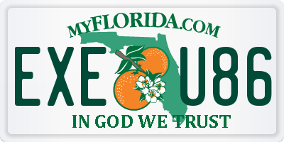 FL license plate EXEU86