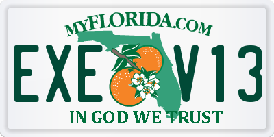 FL license plate EXEV13