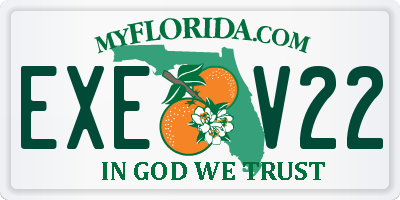 FL license plate EXEV22