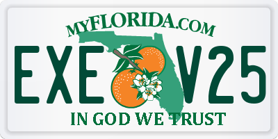 FL license plate EXEV25