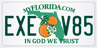 FL license plate EXEV85