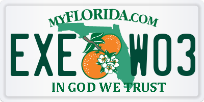 FL license plate EXEW03