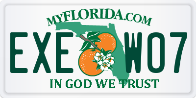 FL license plate EXEW07