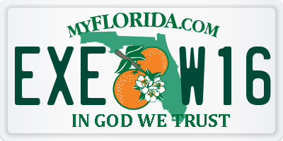 FL license plate EXEW16