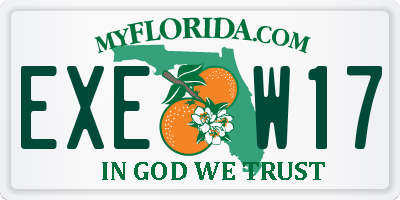 FL license plate EXEW17