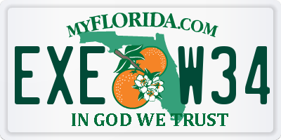 FL license plate EXEW34