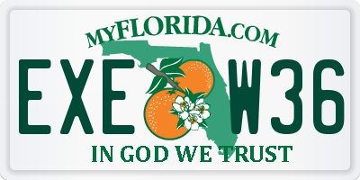 FL license plate EXEW36